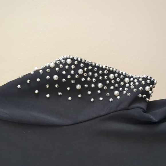 NWT Annalee + Hope XS Black Stretchy Dress with Blingy Sleeves - Picture 8 of 14